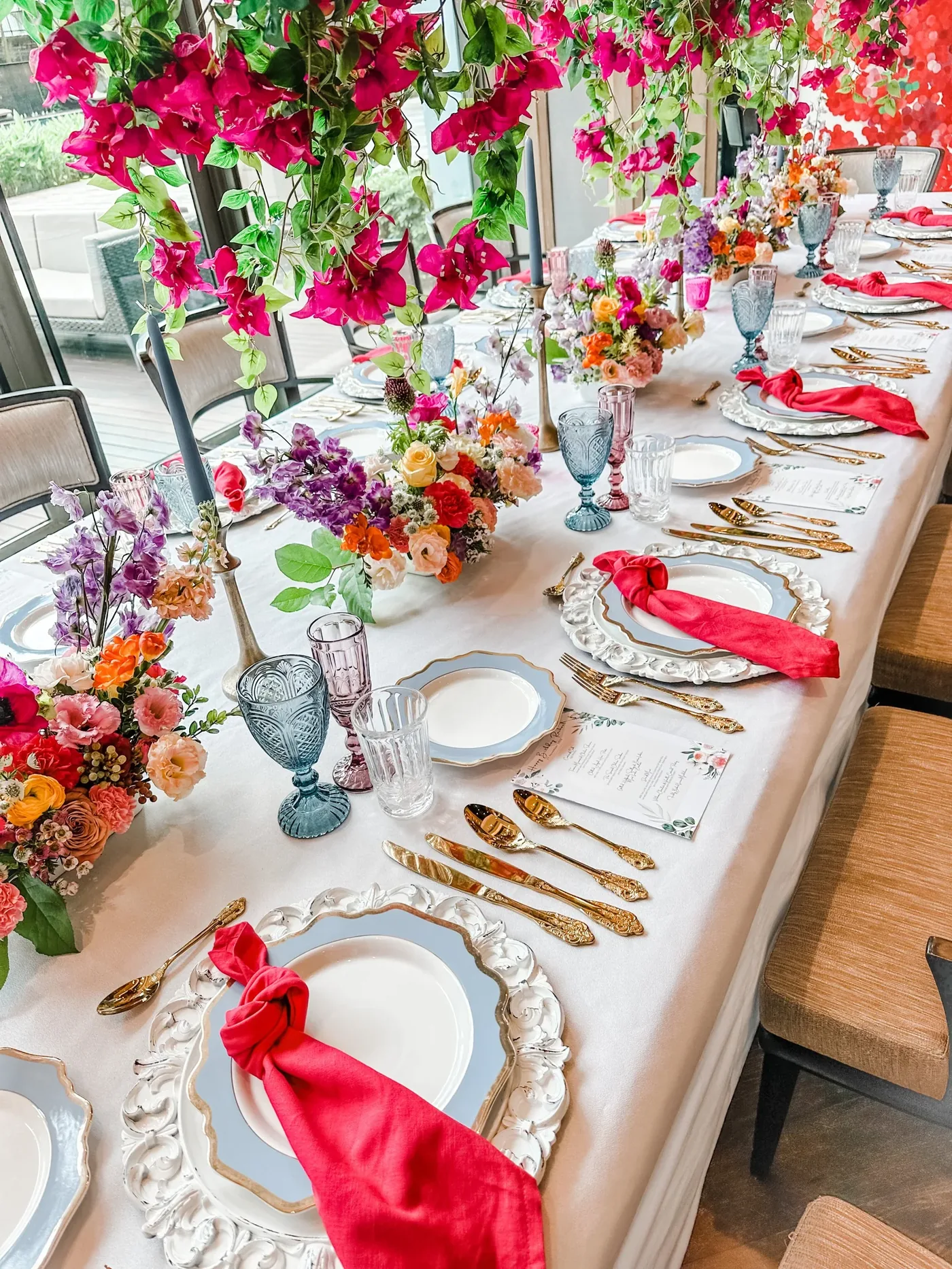 Vibrant floral tablescape designed by Mary Soltysiak